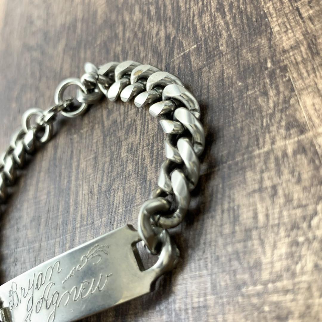 40s WW2 スウィートハートジュエリー IDブレスレット シルバー 925