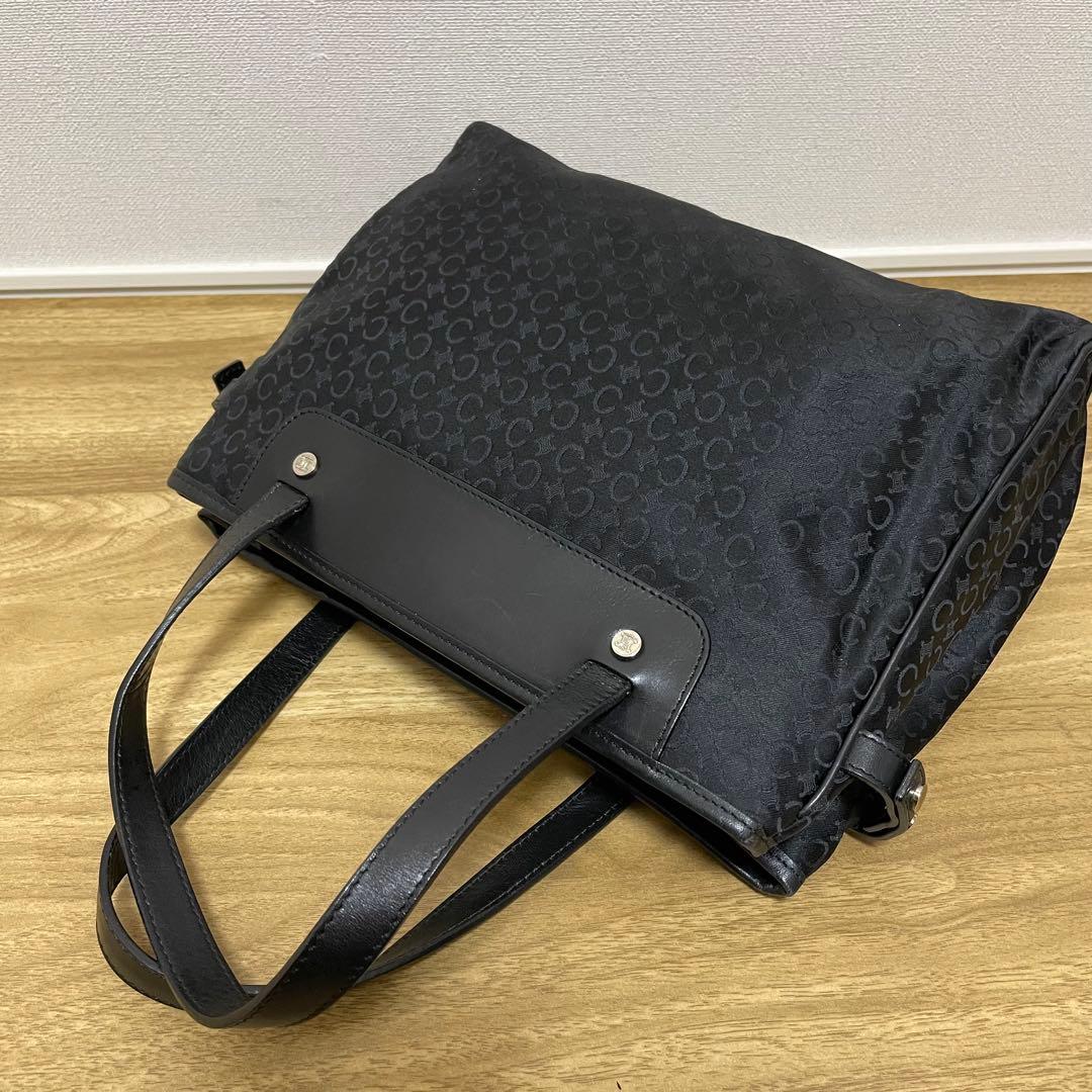 《美品》CELINE（セリーヌ）ナイロン×レザー ハンドバッグ ブラック 黒