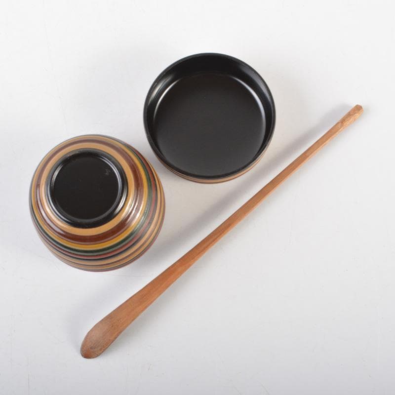 茶道具　漆塗　茶箱　黒楽茶碗　独楽棗など　七点　一式　V　6549