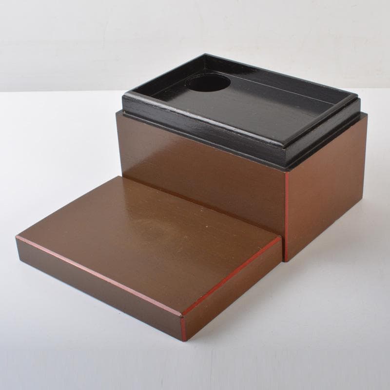 茶道具　漆塗　茶箱　黒楽茶碗　独楽棗など　七点　一式　V　6549