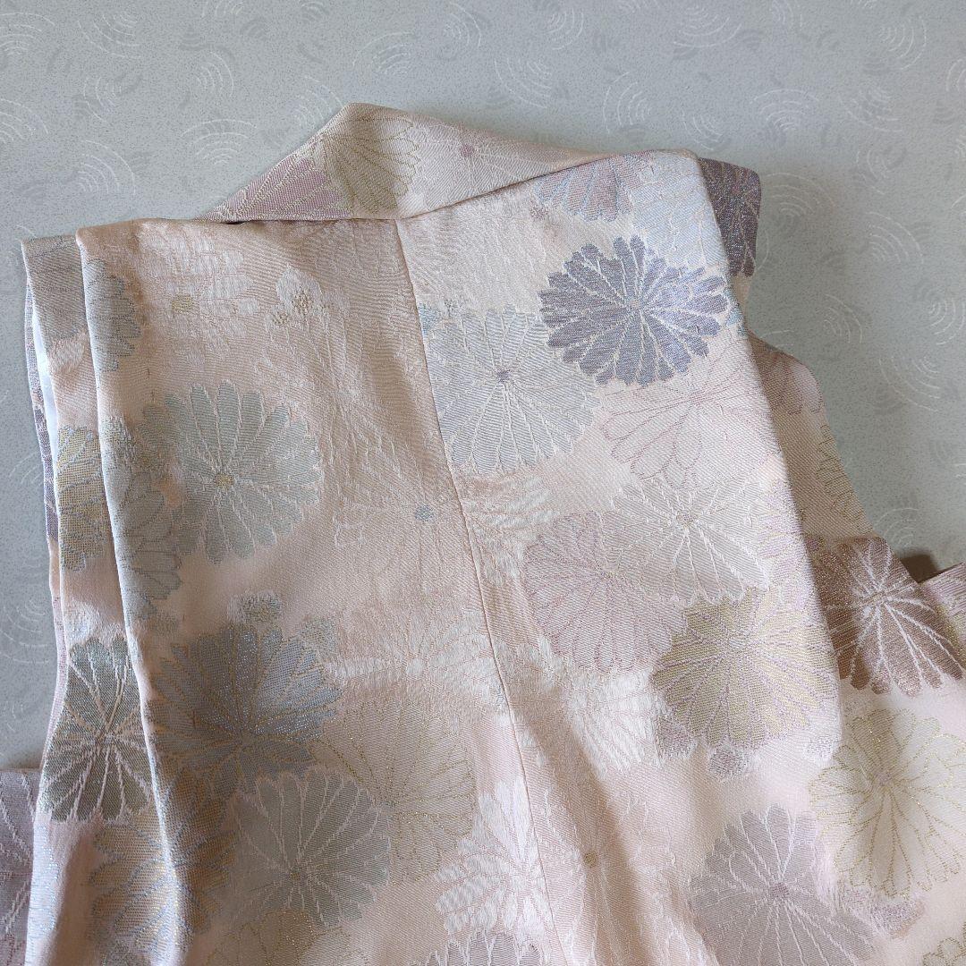 七五三３歳正絹刺繍入りの被布（中綿無し）ベージュ色