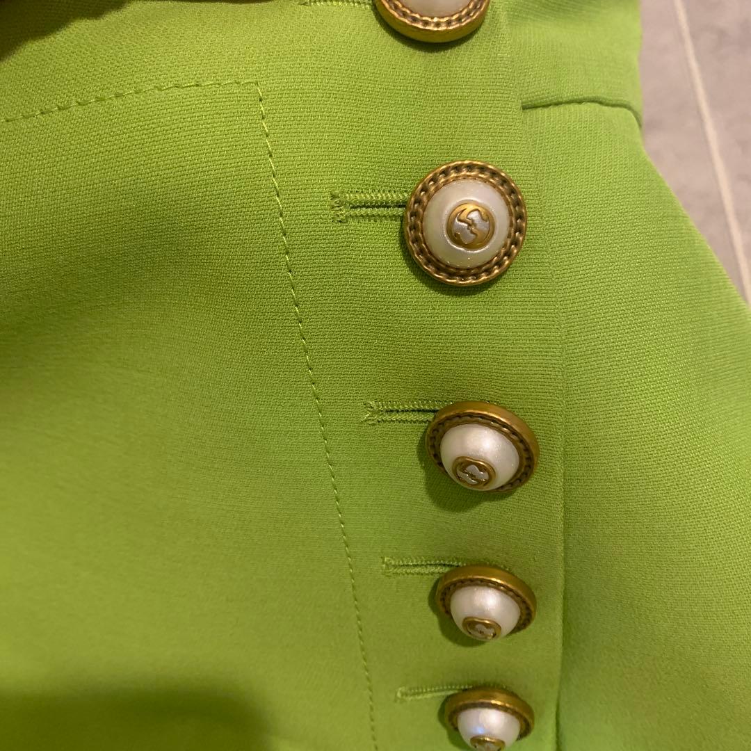 GUCCI ロゴ　パールボタン　スカート　38