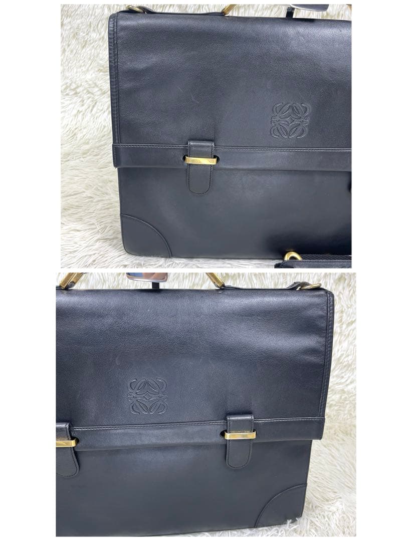 LOEWE ロエベ　ビジネスバッグ　アナグラム　ロゴ押し　レザー　2way