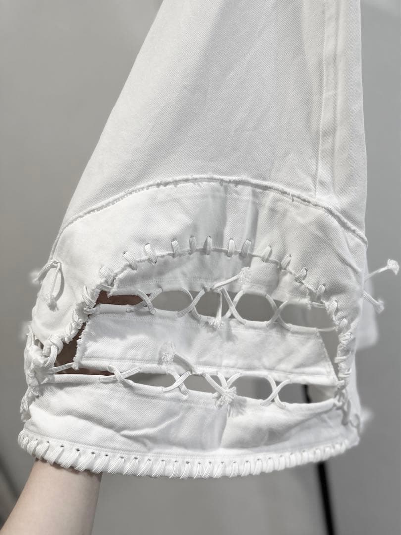 2005SS コムデギャルソン　スカート ホワイト　ポリエステル　Mサイズ