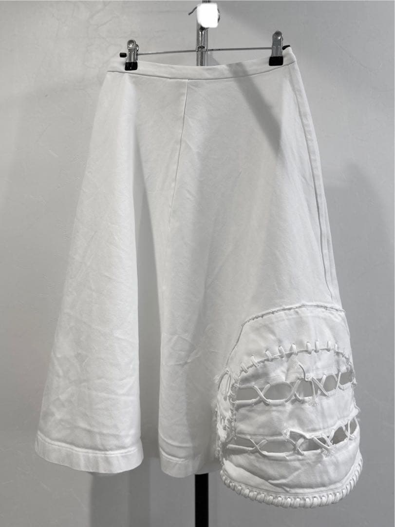 2005SS コムデギャルソン　スカート ホワイト　ポリエステル　Mサイズ