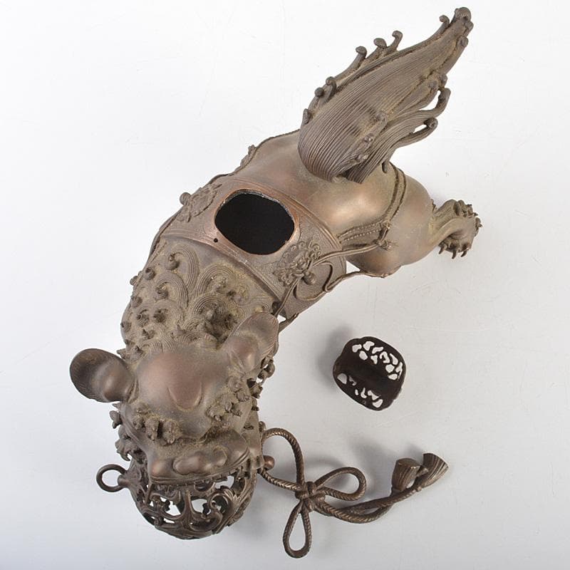 中国 古銅宣徳銅 玉乗り獅子 香炉 置物 Y R7427 - メルカリ