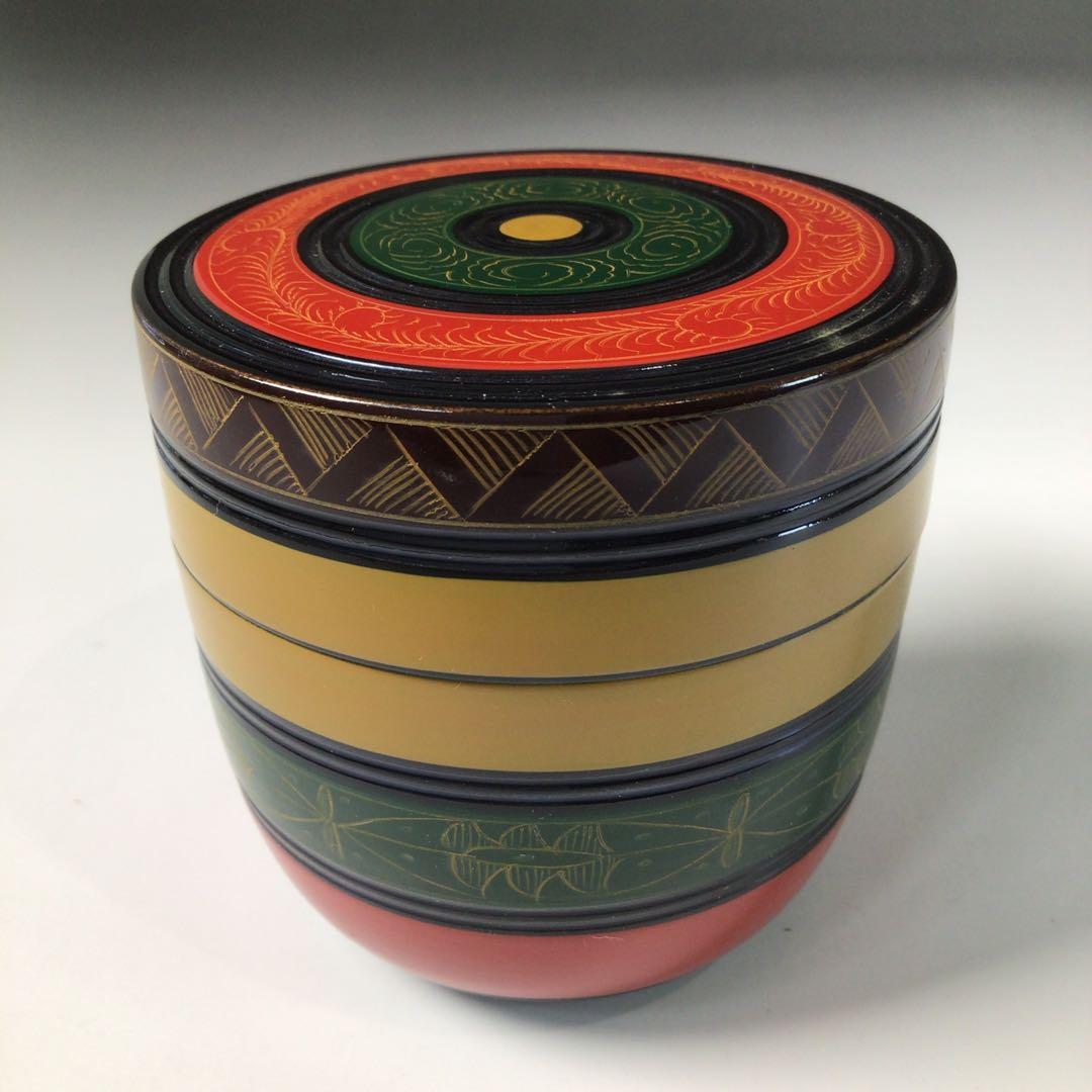 R834 棗 『道場宗廣作』『唐物写』『独楽棗』 共箱 茶道具