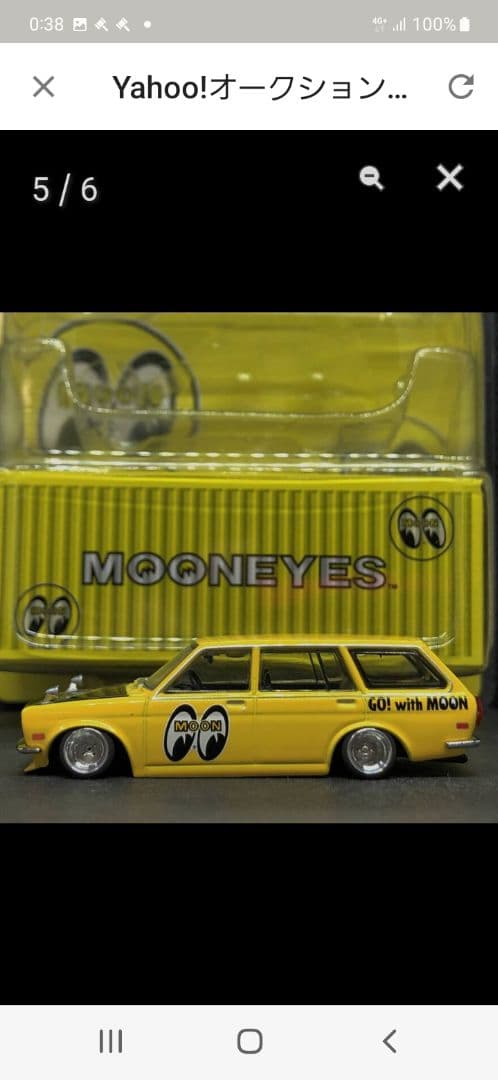 ターマックワークス1/64ブルーバード510ワゴンMOONEYES　深リム(改)