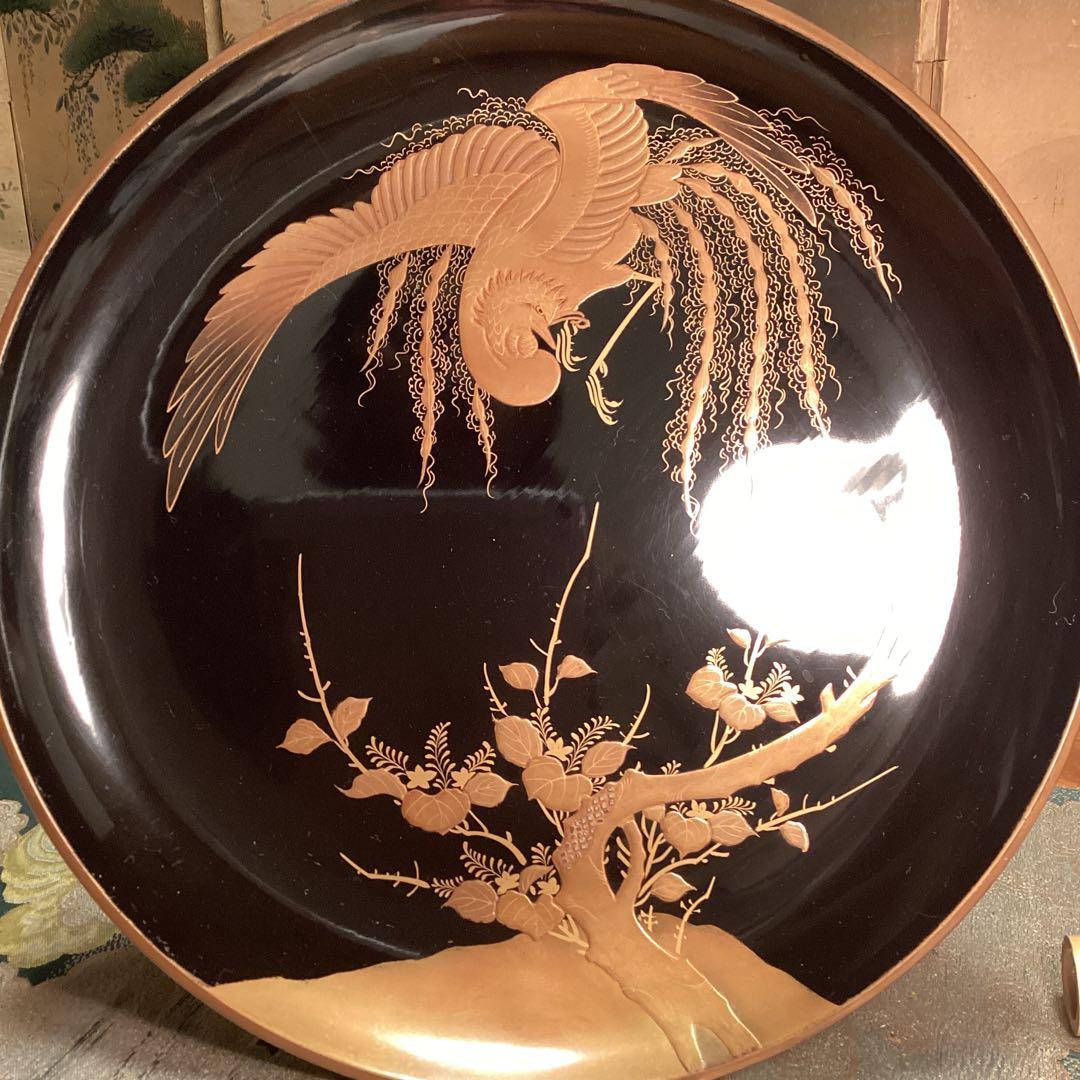 A1059 極上蒔絵　木製輪島塗　桐に鳳凰蒔絵　高月　高杯【供箱入】　1基