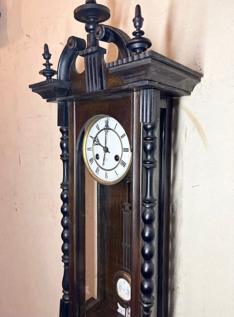 ユンハンス　繊細装飾型　柱時計　古時計　振り子　レトロ　アンティーク時計　精工舎