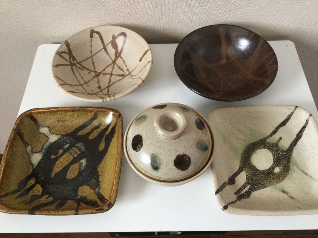 京焼 日展評議員 安田全宏作 蓋付小丼の他 特撰和食器 5点セット 工芸