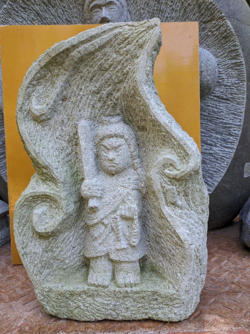 道祖神、石仏、愛情道祖神、相対道祖神、倉田辰彦作、全高20センチ