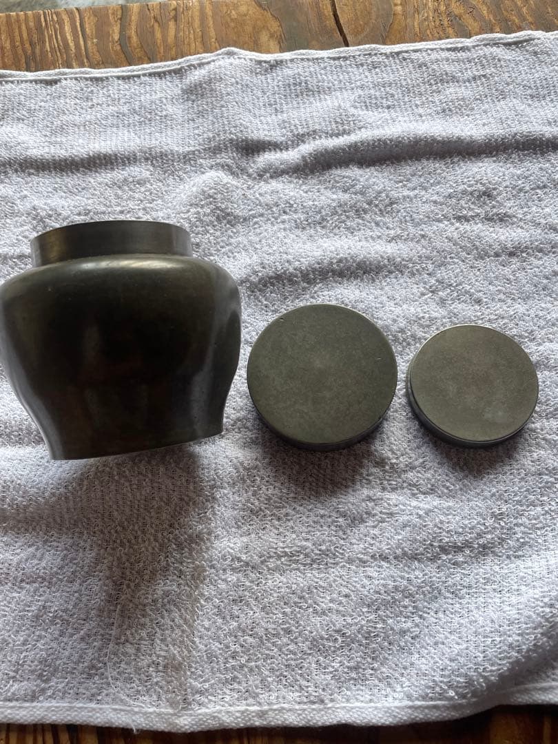 茶道道具　茶入れ　茶心壺　金属製　骨董　煎茶