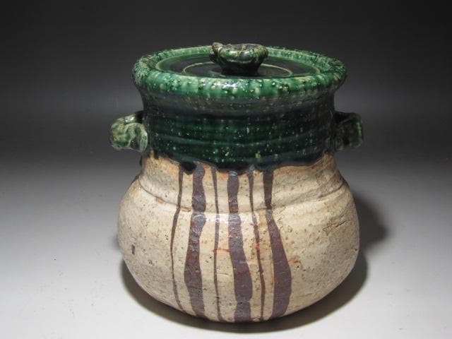 ☆ 北大路魯山人 織部水指 親しみやすい一品☆y502