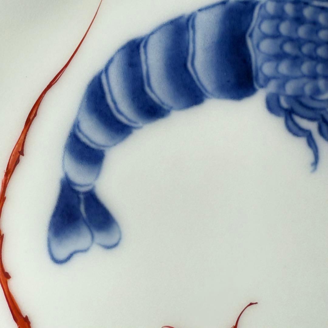 昭和初期 十一代今右衛門 今泉今右衛門 錦 海老文様皿