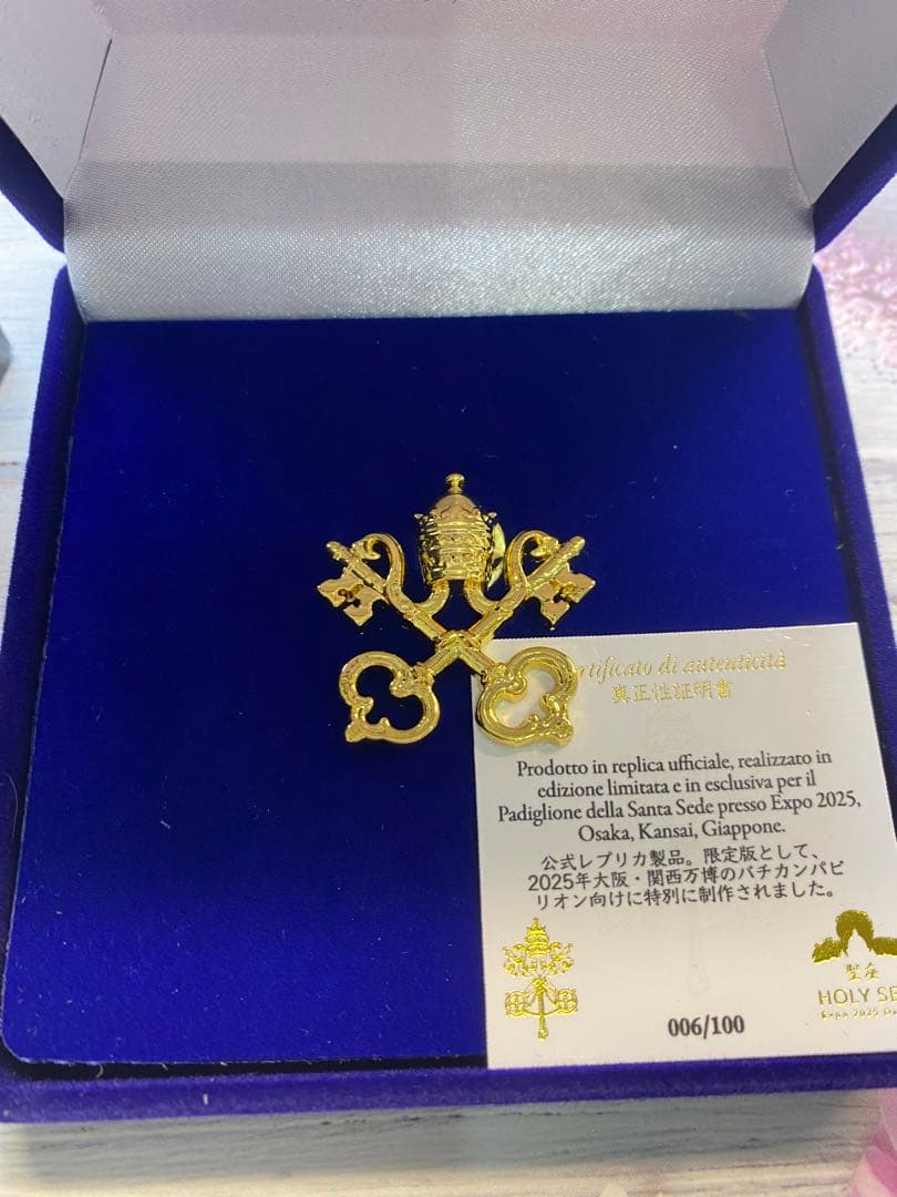 ぼ*う様 万博イタリア館ピンバッジバチカン100個限定シリアルナンバー入り