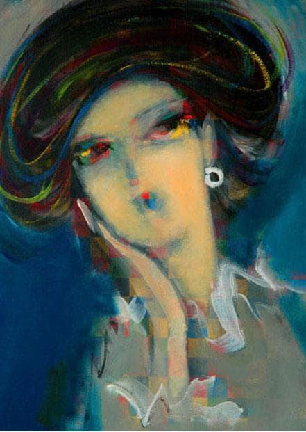 油絵 絵 絵画 インテリア 額付(銀) F4-051713 人物 女性像