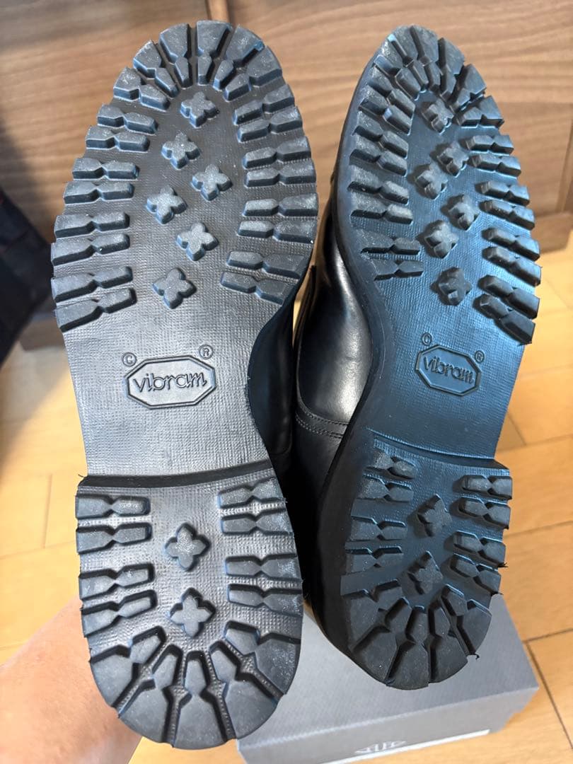 WH ダブルエイチ ダブルモンクストラップシューズ ブラック