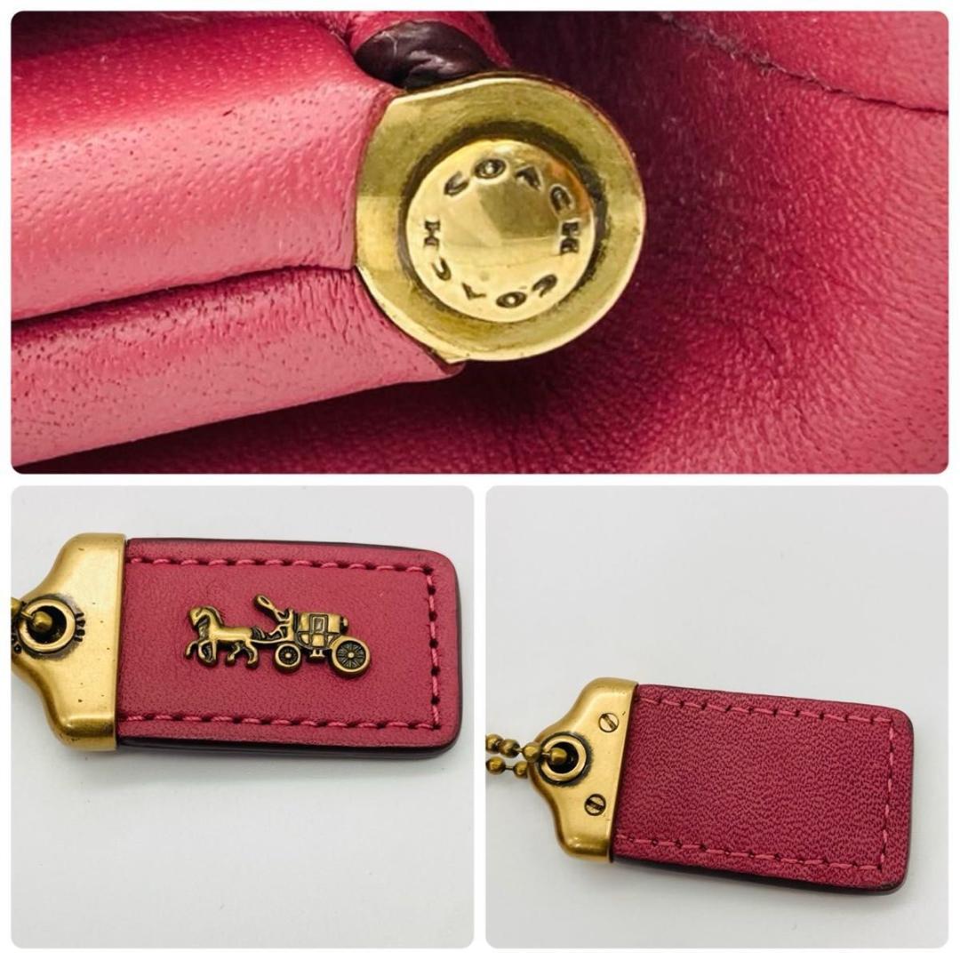 COACH コーチ キスロック がま口 ケース ポーチ ピンク