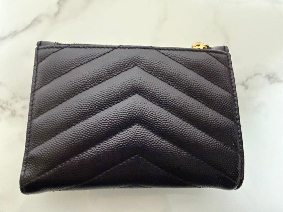 SAINT LAURENT モノグラム 二つ折り財布 ブラック