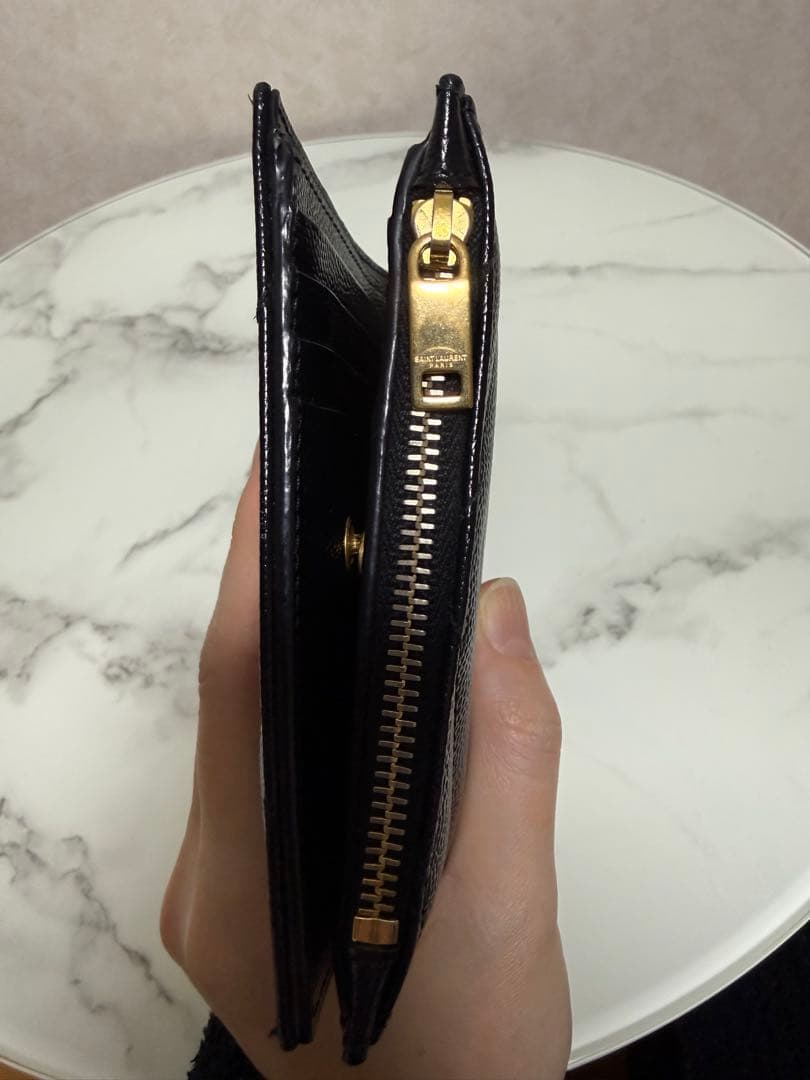 SAINT LAURENT モノグラム 二つ折り財布 ブラック
