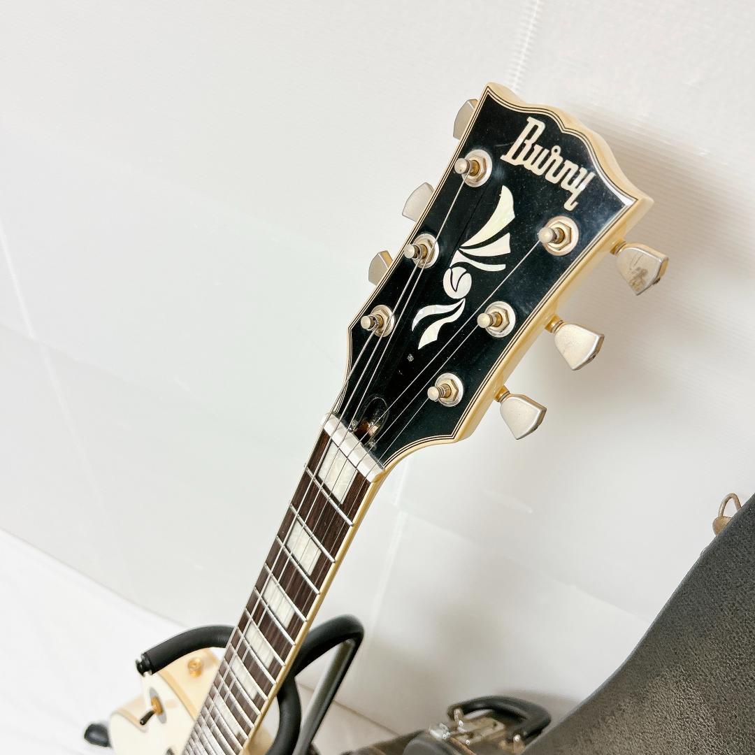 美品 Burny バーニー レスポールカスタム 白 ホワイト ケース付き