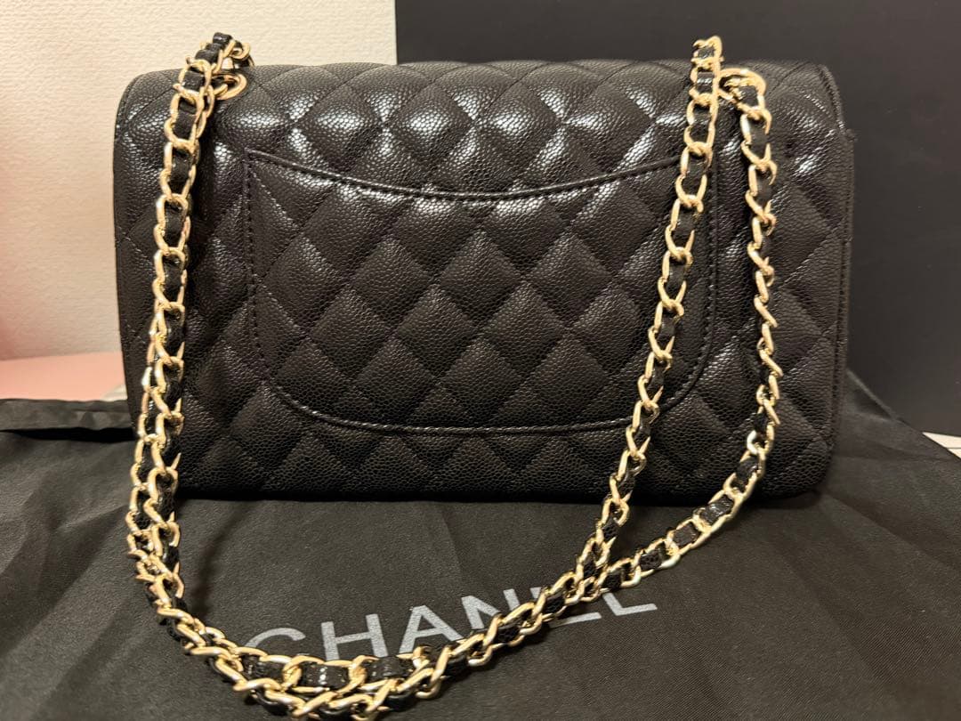 【1日間限定SALE】ノベルティ　 チェーン　フラップバッグ　キャビアスキン