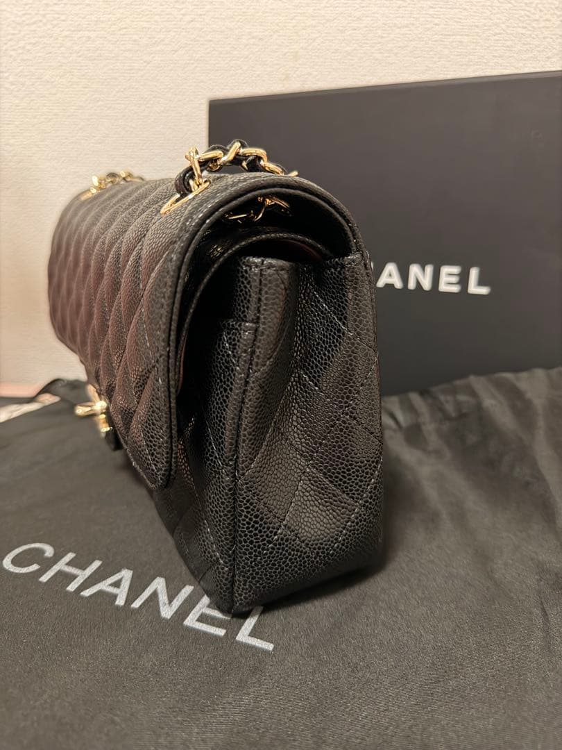 【1日間限定SALE】ノベルティ　 チェーン　フラップバッグ　キャビアスキン