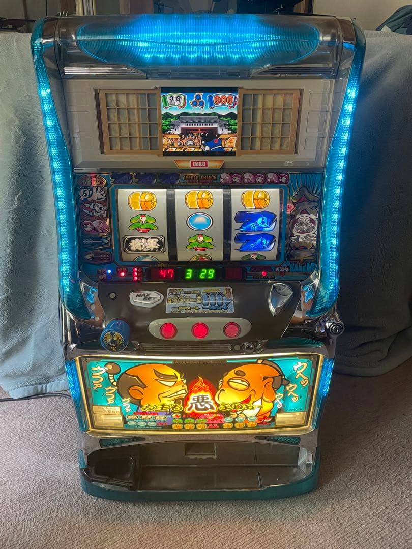 パチスロ 初代吉宗 実機 4号機 悪代官パネル コイン不要機