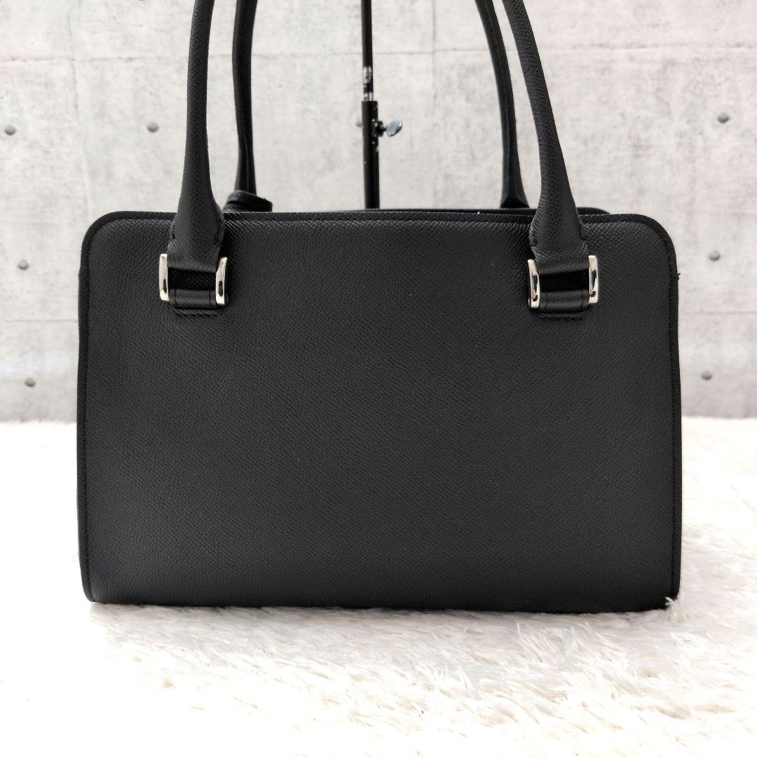 【極美品 鍵付き】銀座和光　ハンドバッグ　フォーマルバッグ　シボ革　冠婚葬祭　黒