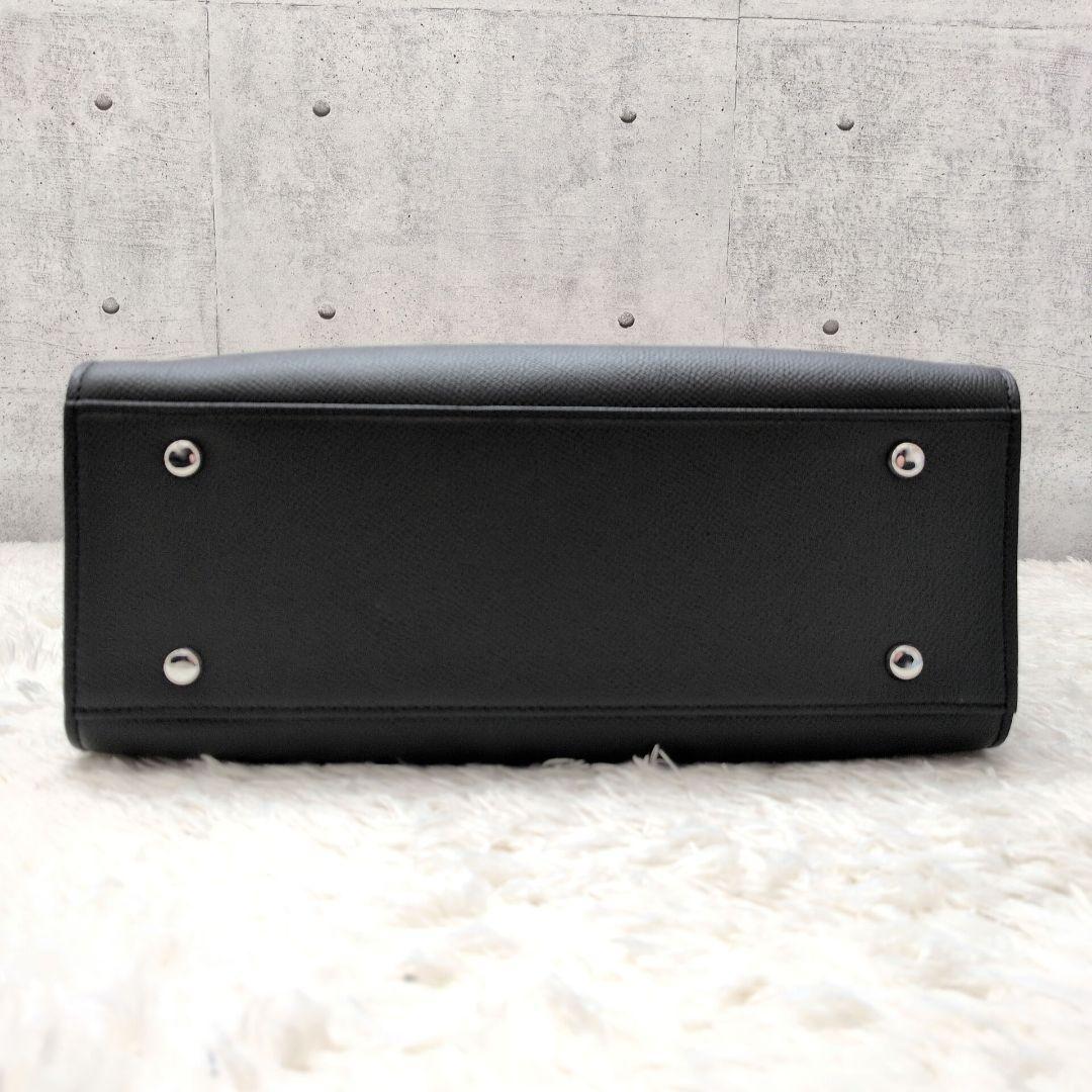 【極美品 鍵付き】銀座和光　ハンドバッグ　フォーマルバッグ　シボ革　冠婚葬祭　黒