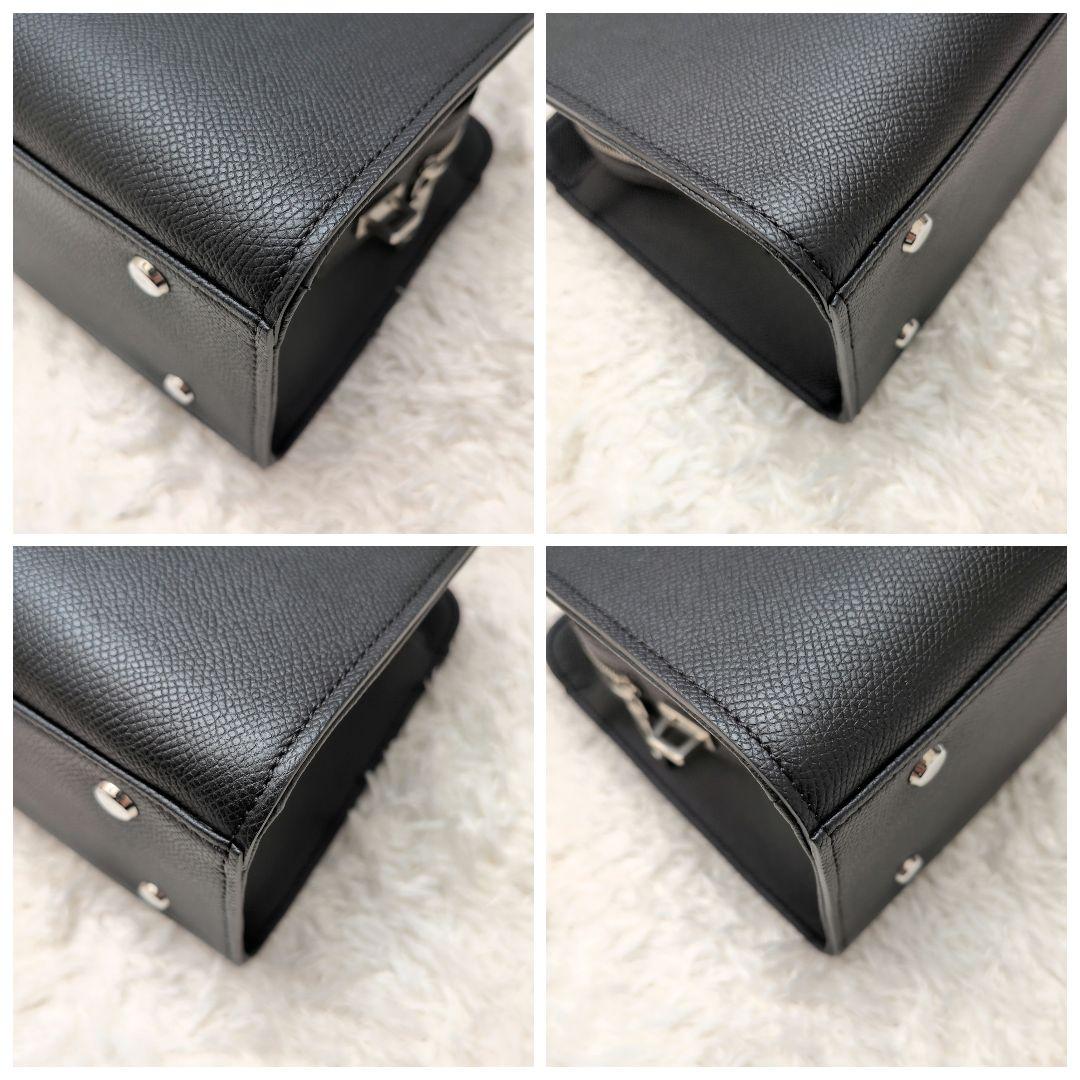 【極美品 鍵付き】銀座和光　ハンドバッグ　フォーマルバッグ　シボ革　冠婚葬祭　黒