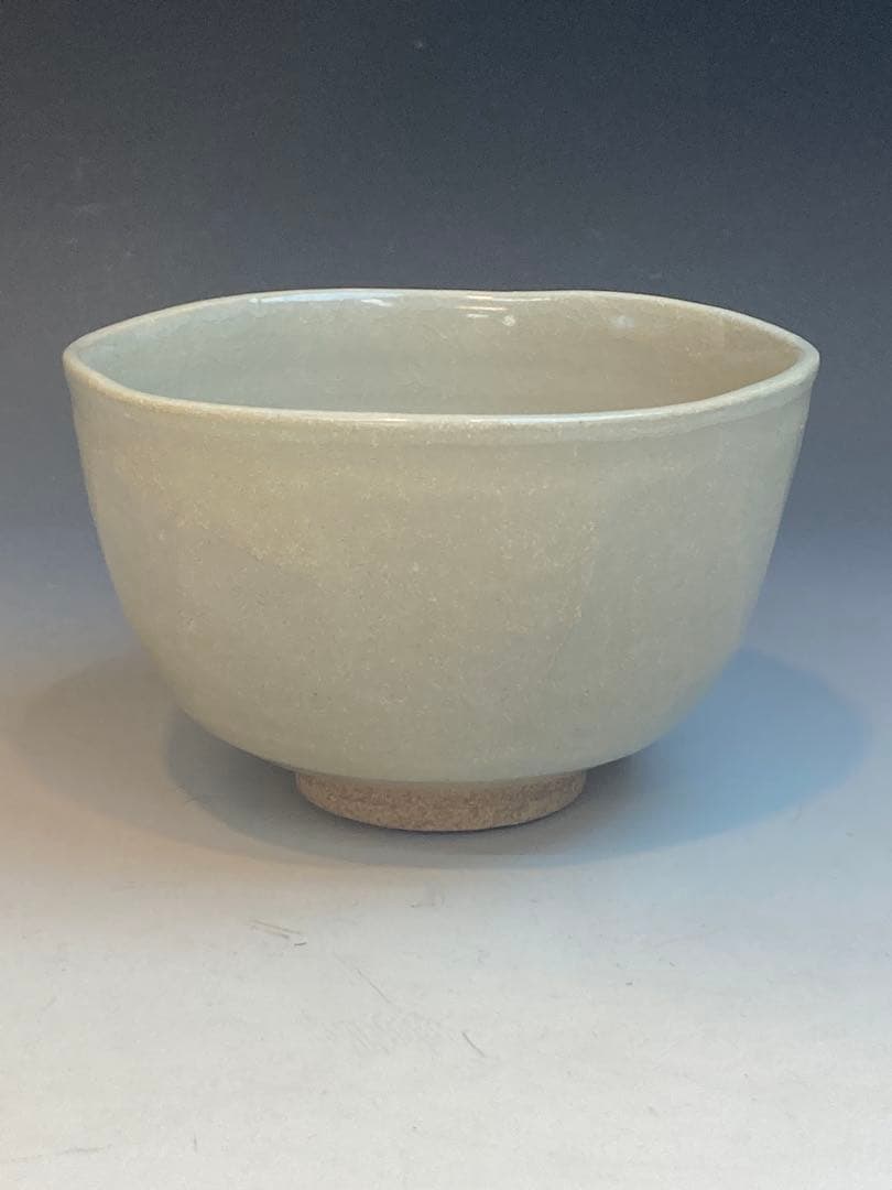 花蝶窯 石雲(手塚充) 作 而妙斎書「翠」松絵茶碗