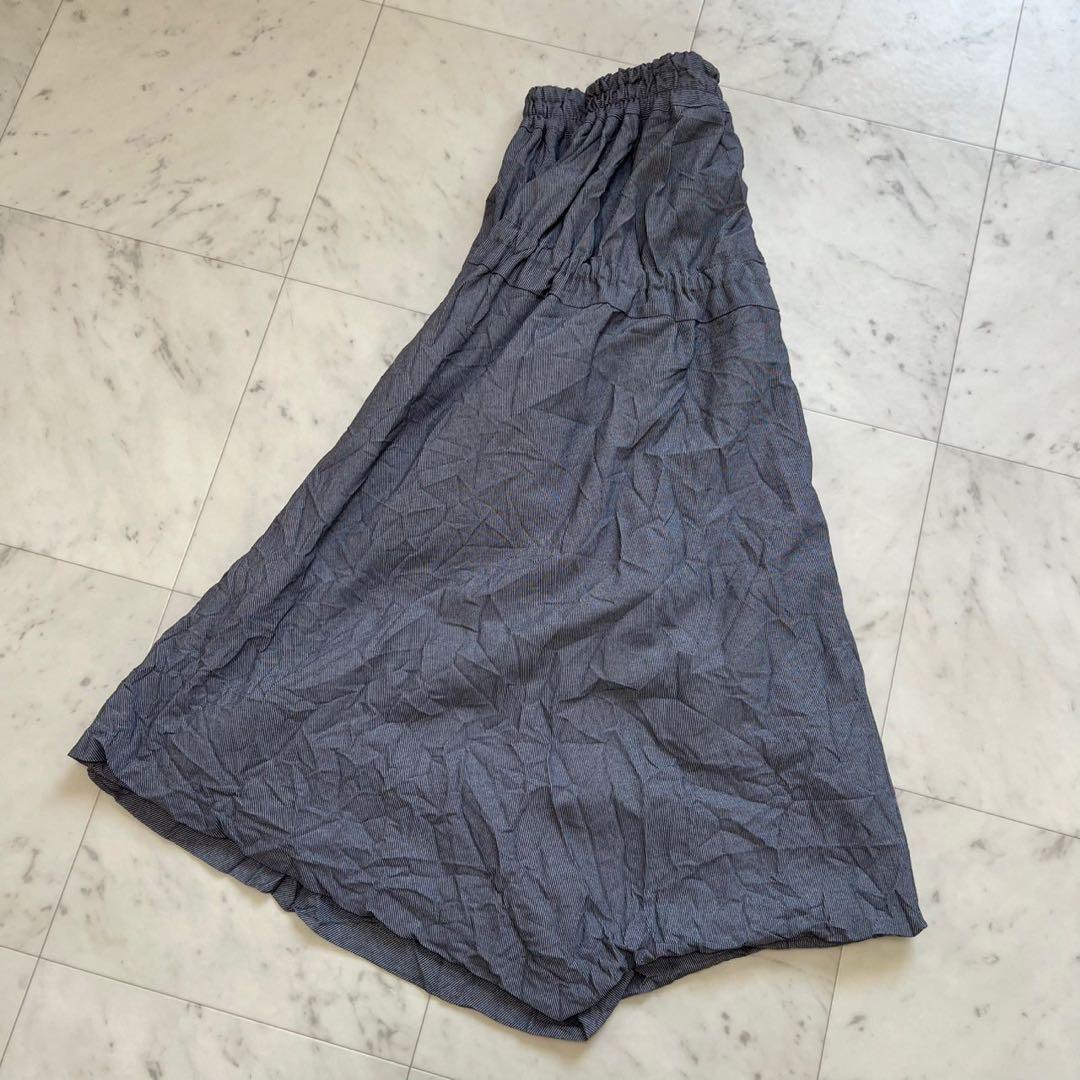 Y'S ヨウジヤマモト 2023 シワ加工 ギャザー絞り サルエルパンツ グレー