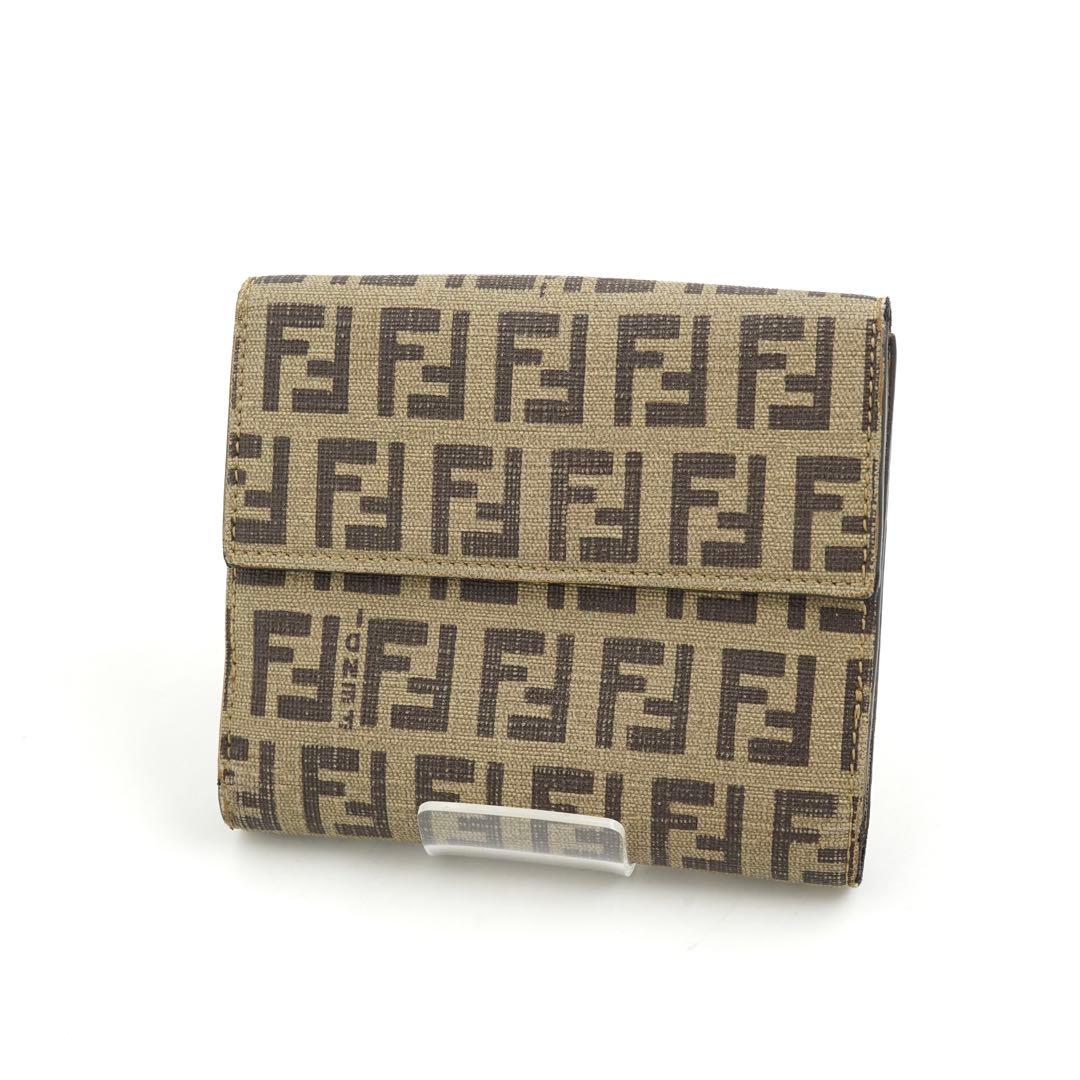 ✨未使用に近い✨　FENDI ミニ財布　ズッカ　FFロゴ 二つ折り　PVCレザー