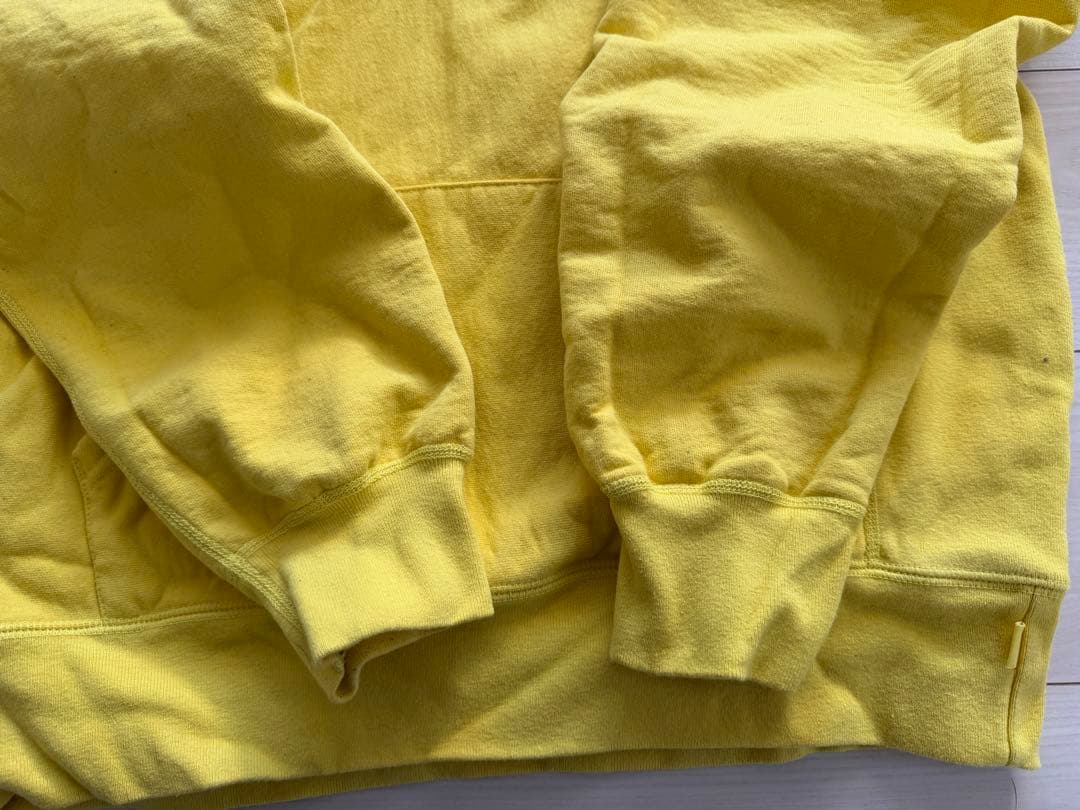 Supreme イエロー フード付きクロスボックスロゴパーカー