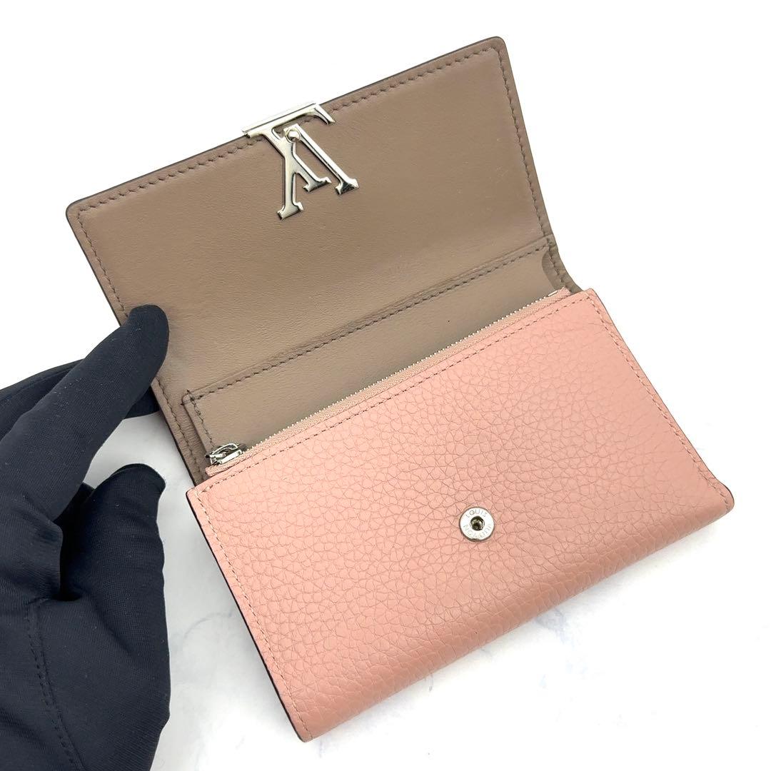 【最高級美品】ルイヴィトン カプシーヌ コンパクト 三つ折り財布 マグノリア