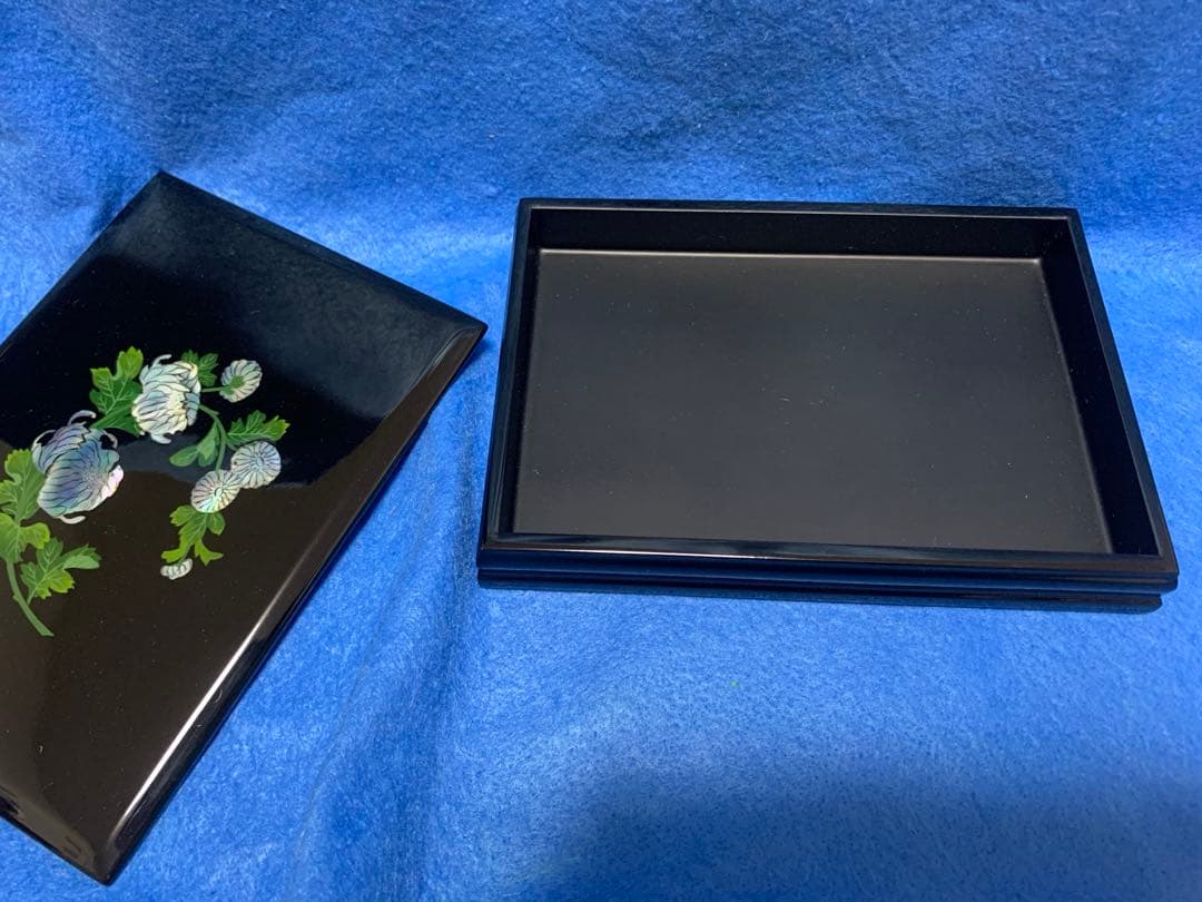 Mother of pearl work 会津塗　小物入れ　螺鈿