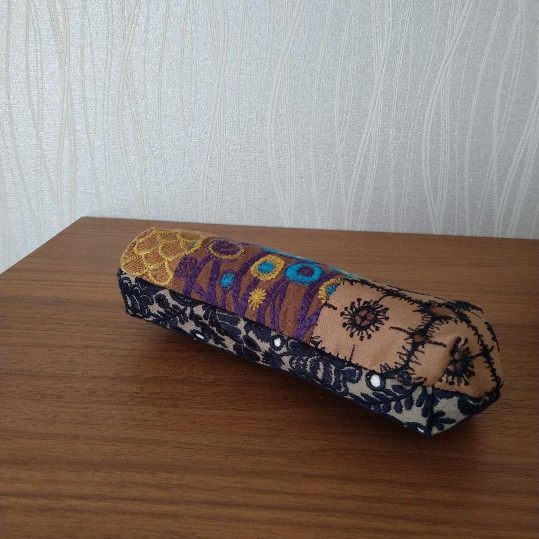 new❁ 小鳥の親子がま口長財布/ brownmix☆ミナペルホネンハンドメイド