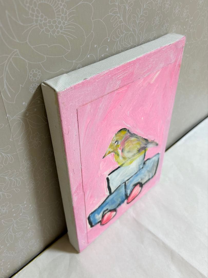 エディ・ドミニク・デュビアン 鳥と車 原画 キャンバスアート