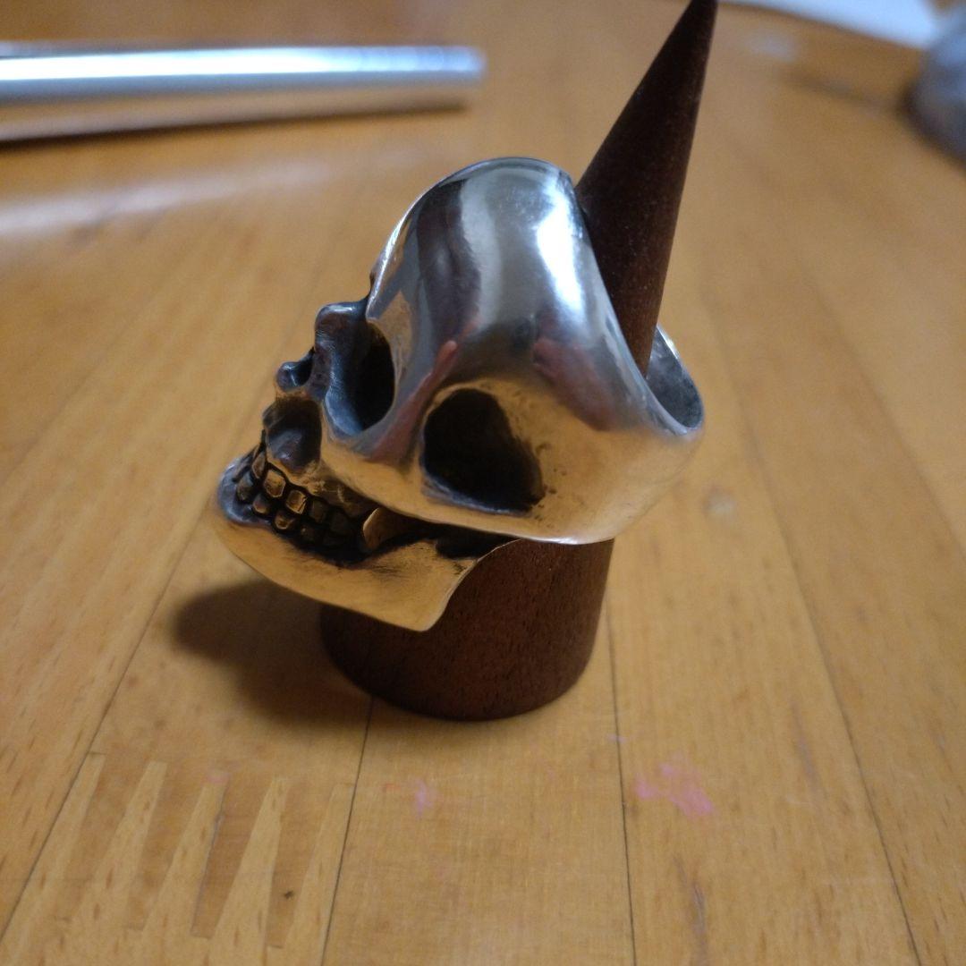 自作スカルリング スカルリング ラージ 自作 一点物 スカルリング