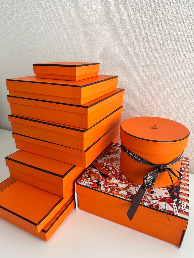 HERMES エルメス オレンジ ギフトボックス セット 空き箱 おまけ付き