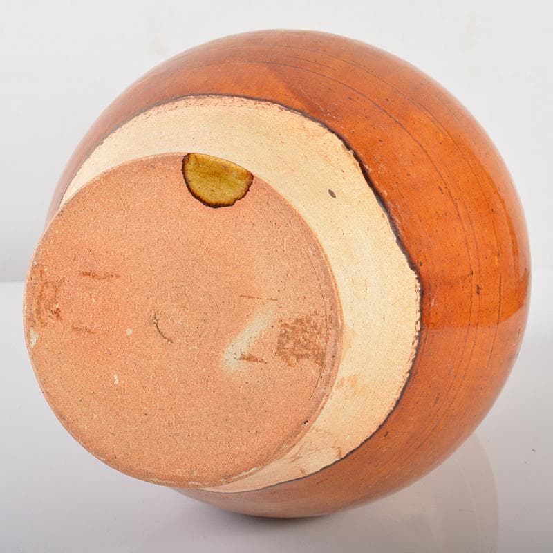 中国 唐三彩 四耳碗口瓶 高さ約29cm V R6419B