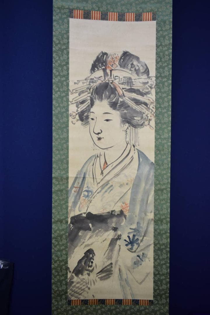 不詳/作者不明/舞妓/美人画/布袋屋掛軸HH-733