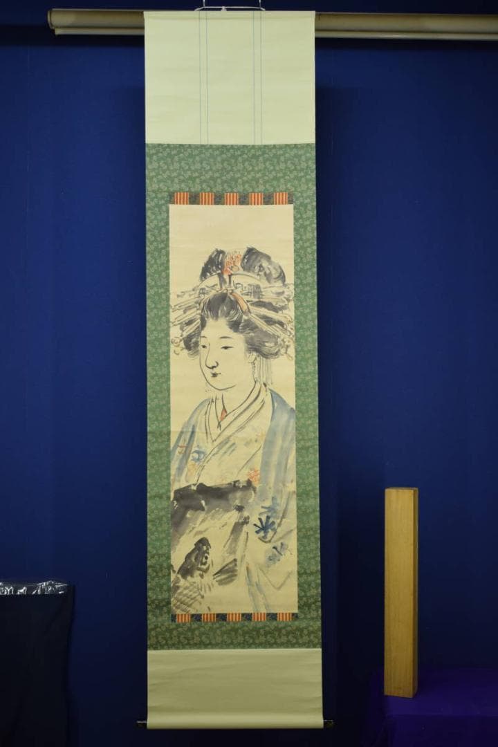 不詳/作者不明/舞妓/美人画/布袋屋掛軸HH-733