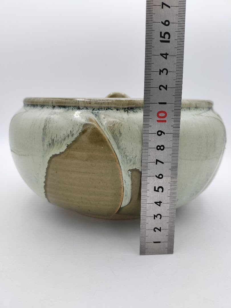 b164 【未使用】水指 捻梅 即中斎好 萬古 福森比路志 塗蓋付 木箱