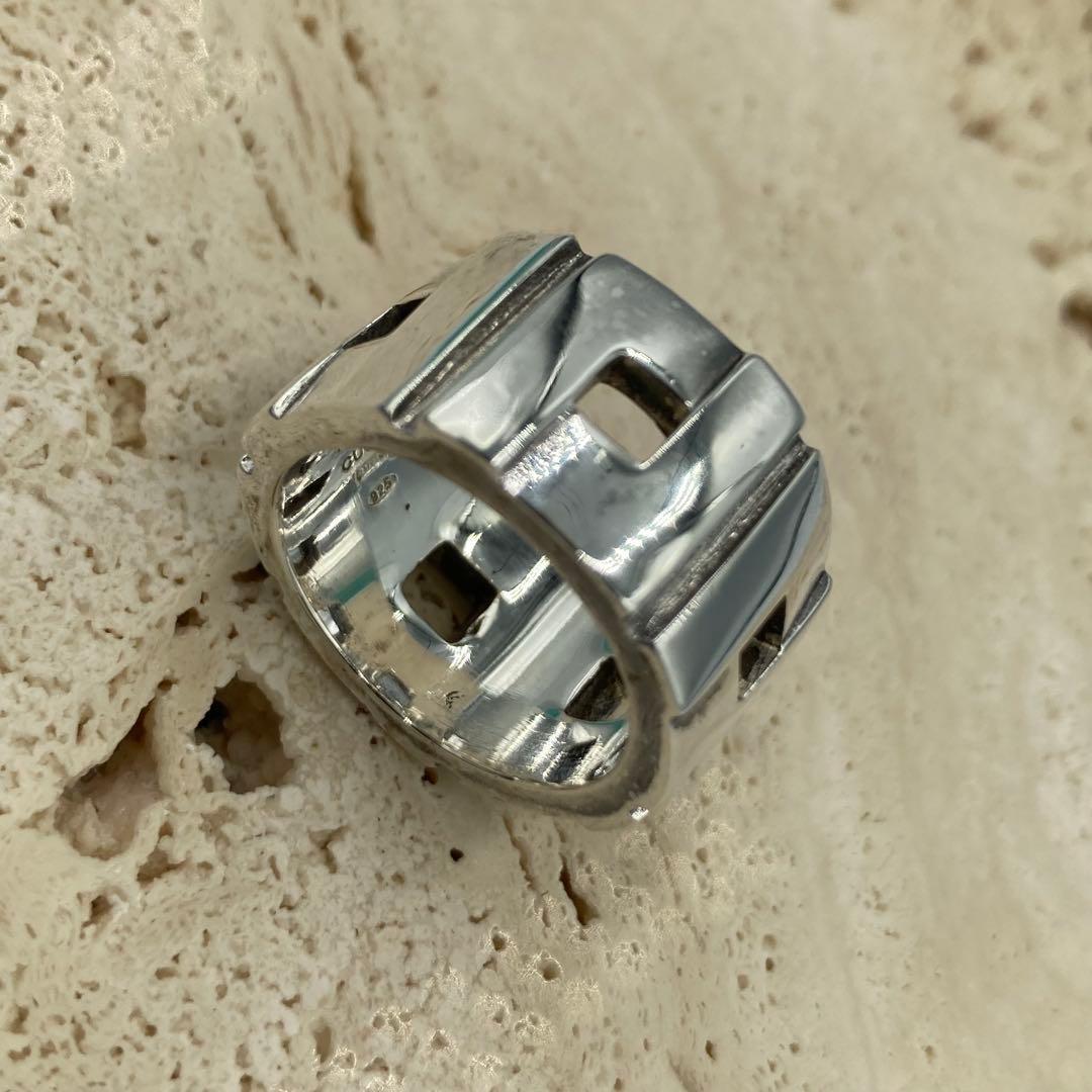 ！美品！　GUCCI グッチ　リング　925 シルバー　太め　38AK