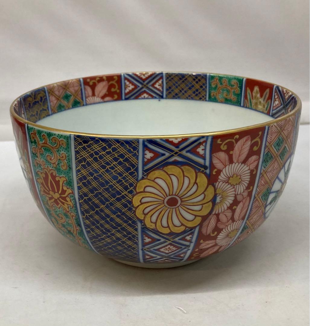 B215  九谷焼「十錦手菓子鉢」大聖寺伊万里　骨董　錦手　茶道具　石川