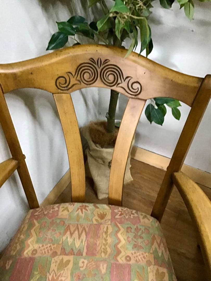 管328☆カリモク☆オールドカリモク☆ダイニングテーブル☆アームチェアー☆5点