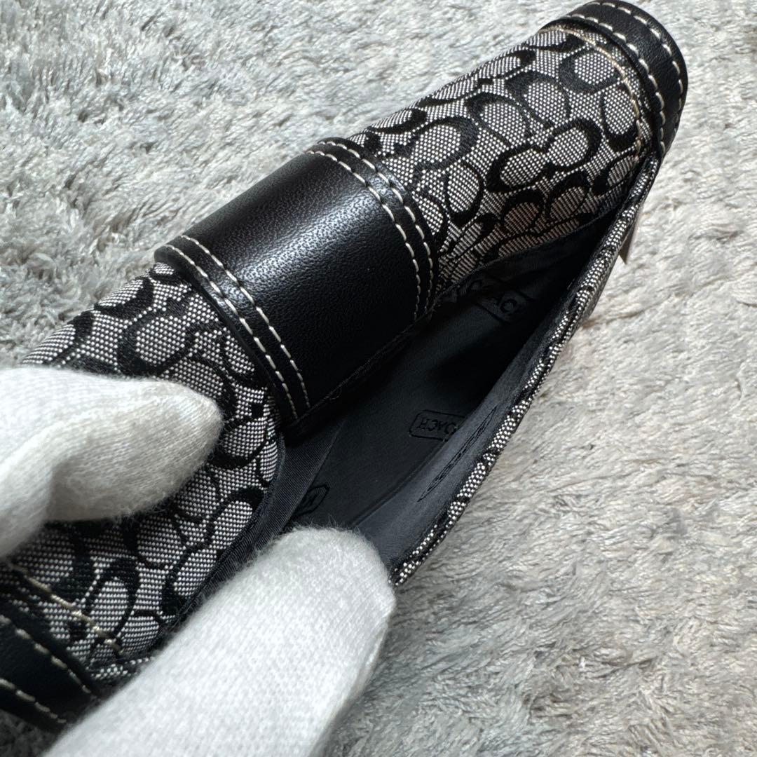 【未使用】COACH コーチ 二つ折り財布 シグネチャー ブラック